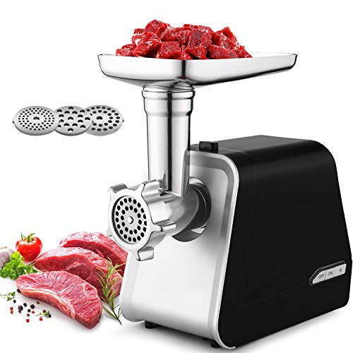 Coocheer Tritacarne Professionale Macchina Per Salsicce Professionale Con 3 Diverso Accessori Per Il Taglio, 2000W