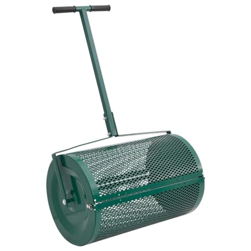 Vidaxl Spandiconcime Verde Ø40X60 Cm In Acciaio, Spandiconcime Da Giardino, Rullo Spandiconcime, Spargitore, Spandiconcime Per Prati