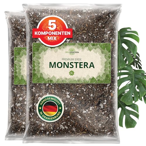 Oragarden Monstera Terra Per Piante D'Appartamento E Giardino – 6L Monstera Substrato Per Piante, Palme, Fiori – 5 Componenti Terriccio