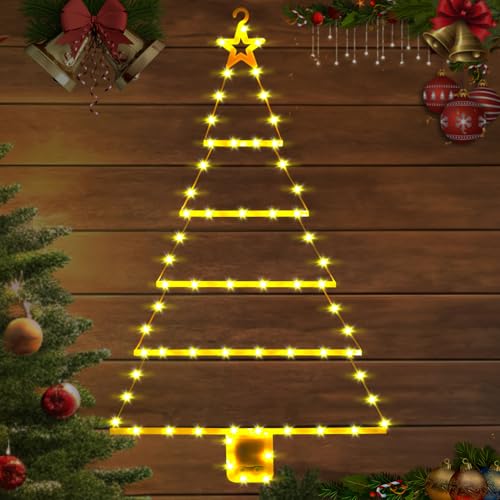 Mtinrni Luci Natale Esterno Batteria,85 Cm Led Scaletta Luci Natale Con Timer,8 Modalità,Impermeabile.Luci Albero Di Natale,Addobbi Natalizi Esterno C