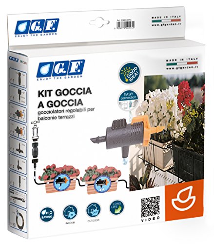 G.F. 8000-6101 Kit Irrigazione Goccia, 12 Vasi, Assortimento Completo Per Balcone, Terrazzo O Piccole Aiuole