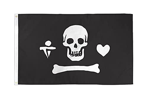 Bandiera Pirata Stede Bonnett 90X60Cm - Bandiera Dei Pirati - Teschio 60 X 90 Cm - Az Flag