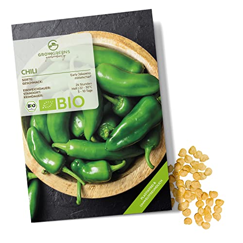Semi Di Peperoncino Biologici (Early Jalapeno) - Semi Di Peperoncino Da Coltivare In Giardino, Sul Balcone E Sul Orto Rialzato