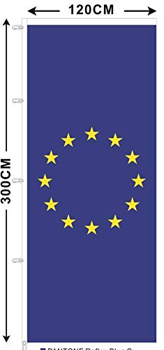 Bgfint Eu Bandiera 120 X 300 Cm Europa Bandiera In Tessuto 110 G/Mq Per Bandiere Con Estrattore