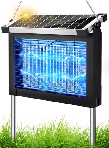 Anysun Zanzariera Elettrica, Ammazza Mosche Elettrico Solari Usb Ricaricabile, 4500V Lampada Zanzare Esterno Impermeabile Per Zanzare, Falene, Mosche