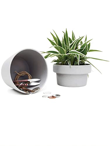 Suck Uk Contenitore Segreto A Forma Di Vaso Per Piante Grasse, In Ceramica, Colore Grigio, 550 Ml