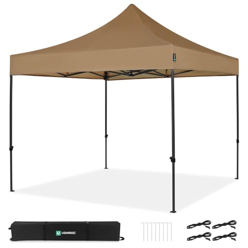 Vonroc Gazebo Easy-Up 3X3M - Tenda Da Giardino Con Telaio In Acciaio, Telo Impermeabile, Protezione Uv 50+, Borsa Per Il Trasporto Con Ruote - Modular