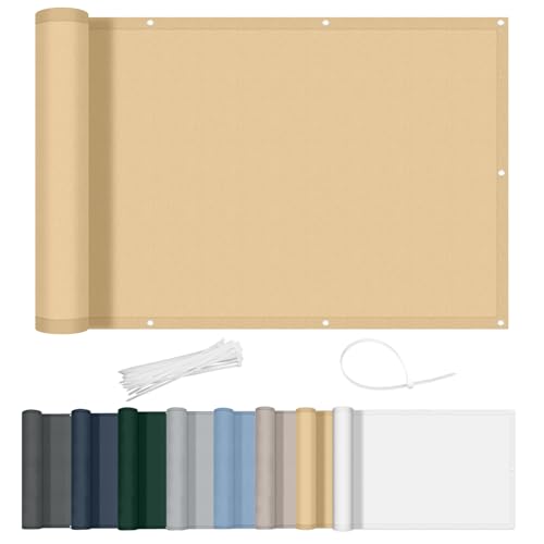 Axt Shade Frangivisto Balcone Protezione 90X300Cm Impermeabile Copri Ringhiera Balcone Privacy Frangivento Protezione Uv Con Occhielli E Fascetta Per