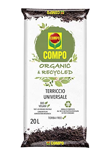 Compo Terriccio Universale Organic & Recycled, Per Piante In Vasi O A Terra, Consentito In Agricoltura Biologica, Vegano, 20 Litri