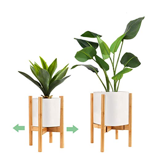 Surplex Stand Di Piante, Supporto Per Piante Regolabile, Retro Plant Stand Estensibile, Mid Century Legno Fioriera Holder In Legno, Stile Moderno Flow