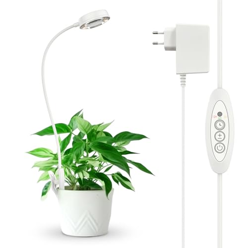 Sansi Lampada Per Coltivazione Da Interno, Spettro Completo Con Clip Per Piante, Lampada Led Per Coltivazione Con 4 Luminosità, Timer 3/6/12Ore Per Pi