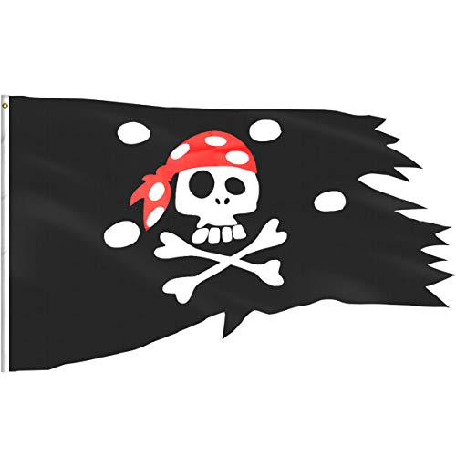 Ezakka, Bandiera Dei Pirati, Con Immagine Con Teschio E Tibie Incrociate, Bandiera Per Feste A Tema Piratesco, Halloween, Da Decorazione, Da 122 X 77 