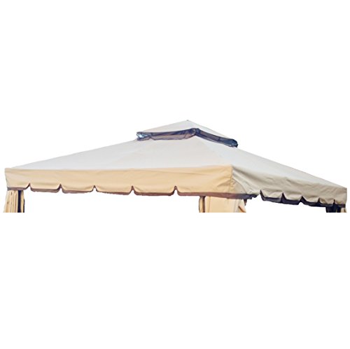 Fp-Tech Copertura Ricambio Telo Camino Per Gazebo Da Giardino Antipioggia Pvc 3X3 O 3X4 (Telo 3X4)