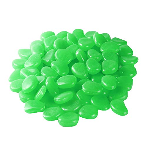 Mdurian 200Pcs Verde Pietre Luminosi Ciottoli Luminosi Fluorescenti Luminose Incandescenza Nel Buio Pietre Rocce Ghiaia Per Casa Giardino Passerella A