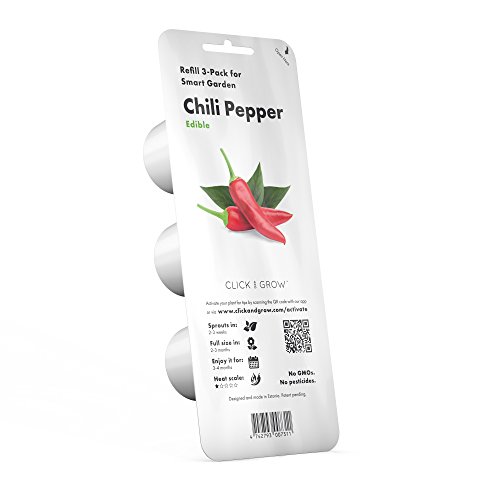 Click & Grow, Ricambio Vasi Di Terriccio Di Peperoncino Piccante, Confezione Con 3 Capsule