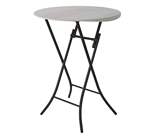 Lifetime - Tavolo Da Bistrot Rotondo, Pieghevole, 84 Cm, Colore: Bianco