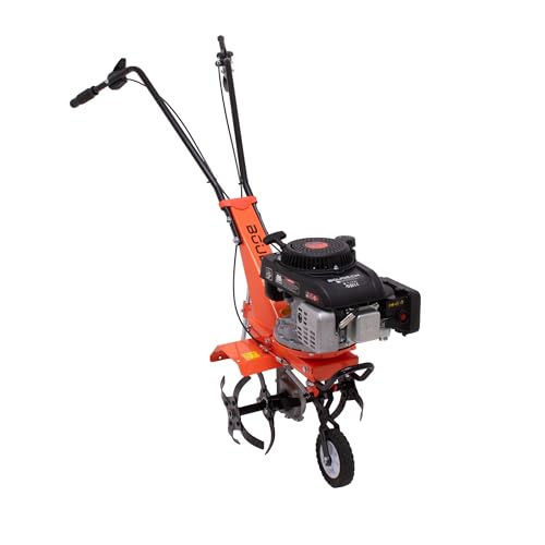 Boudech Tukang 140 - Motozappa Per Orto A Scoppio A Benzina 4 Tempi 2.5Hp Motore 140Cc Con 4 Frese Ø30 Cm 16 Lame Larghezza Di Lavoro 37 Cm Profondità