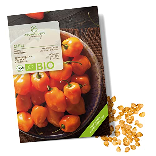Semi Di Peperoncino Biologici (Habanero Orange) - Semi Di Peperoncino Da Coltivare In Giardino, Sul Balcone E Sul Orto Rialzato