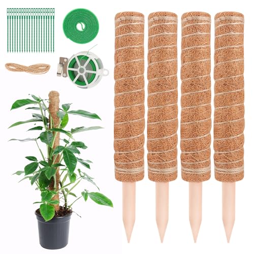 Nviyam 4 Pcs 40 Cm Palo Da Muschio Tutor Pianta Rampicante Tutor Di Cocco Sostegno Piante Rampicanti Palo Totem In Fibra Di Cocco Per Piante Bastoncin