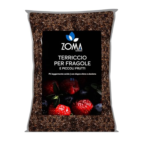 Zomagarden Terriccio Per Fragole E Piccoli Frutti Premium Per Fragole Ideale Per Giardini E Vasi, Ricco Di Humus Lombrico E Sfagno Per Piante, Ph Otti