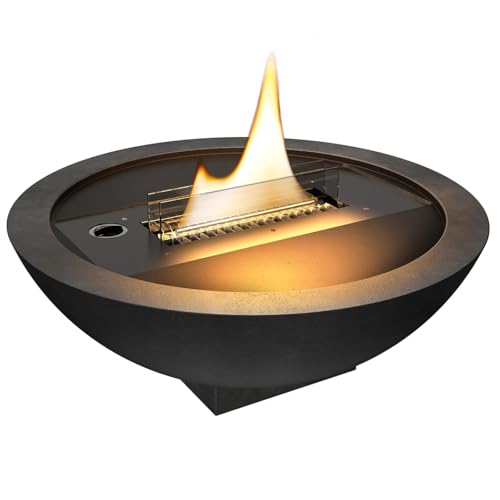 Tenderflame Iris Camino In Ceramica Mgo Nera, Non Tossico, Non Infiammabile, Ecologico, Senza Pericolo Per La Fiamma, 50X24Cm