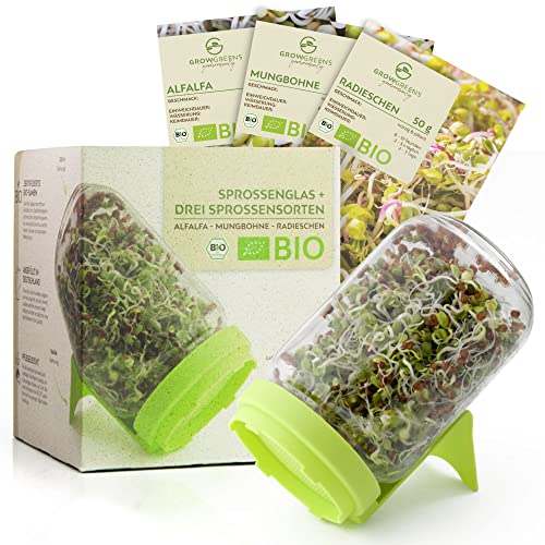 Set Di 3 Germogli Biologici – Microgreens Per Germogli Croccanti (Alfalfa, Fagiolo Munge, Ravanello)