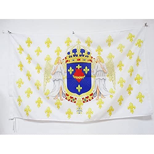 Az Flag Bandiera Regno Di Francia Cuore Di Gesù Angelo 90X60Cm - Bandiera Francese Sacro Cuore 60 X 90 Cm Foro Per Asta