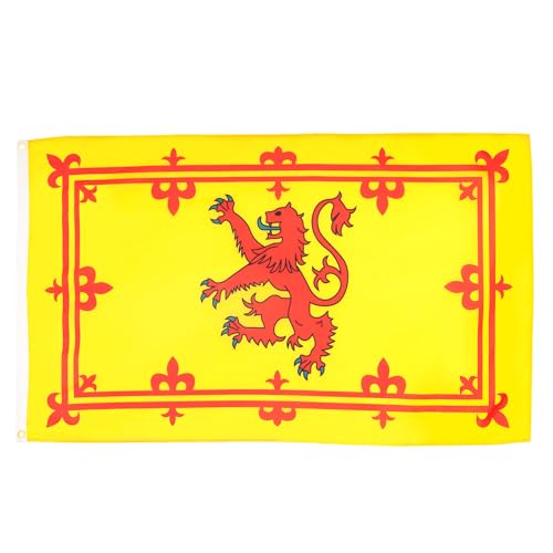 Az Flag - Bandiera Regno Di Scozia - 1,9 X 1,5 M - Striscione Royal Scottich In Poliestere Leggero Con Due Occhielli In Ottone - Resistente Allo Sbiad