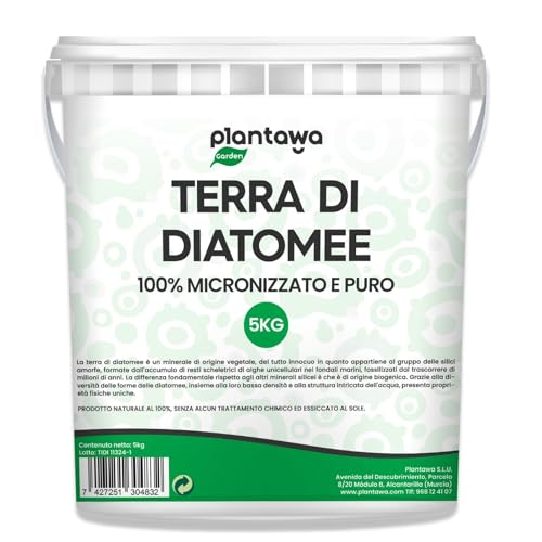 Plantawa Terra Di Diatomee 5Kg | Diatomee Polvere 100% Naturale Di Alta Qualità | Perfetta Per Molteplici Applicazioni In Casa E Giardino | Senza Trat