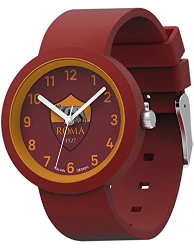As Roma Orologio - Orologio Da Polso Analogico Al Quarzo - Giallo E Rosso, In Confezione Regalo - Cinturino In Silicone