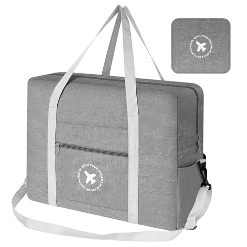 Aiqinu Bagaglio A Mano Pieghevole 45X36X20Cm, Borsone Da Viaggio Per Easyjet, Impermeabile Borsone Da Viaggio Borsa Sportiva (Grigio)