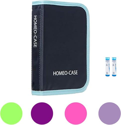 Homeo-Case | Astuccio Omeopatia Con 40 Spazi Per I Tubi Boiron Da 4Gr | Porta Granuli Omeopatici | Colore Blu (Tubi Non Inclusi) | Chiuso 21,5 X 14,5