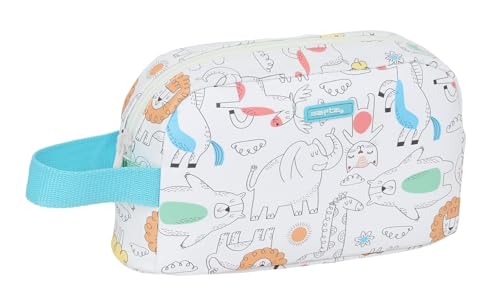 Safta Prescucolar Zoo - Porta Colazione Termica, Portatodo, Qualità E Massima Resistenza, Porta Alimenti, Ricreo, 21,5 X 6,5 X 12 Cm, Beige, M, Casual