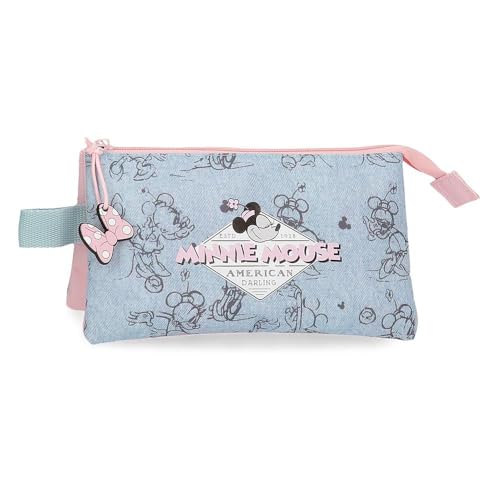 Disney Joumma Bags Minnie American Darling Custodie, Tracolla, Blu E Rosa, Organizzare E Trasportare Le Matite E Le Penne, Vari Scomparti., Blu, Astuc