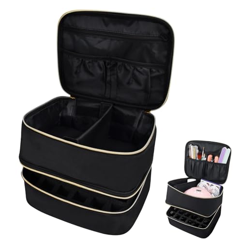 Volumoon Borsa Porta Smalti E Lampada Perunghie, Custodia Per Smalti Doppio Strato, Valigetta Smalti Per Unghie Portatile, Borsa Rimovibile Per Cosmet