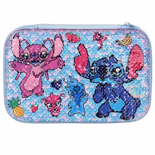 Disney Angel E Stitch Astuccio Per Pennelli, Paillettes 21X14X5Cm