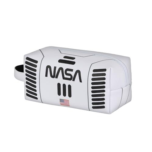 Nasa Spaceship-Borsa Da Toilette Da Viaggio Brick Plus, Bianco, 25 X 12 Cm