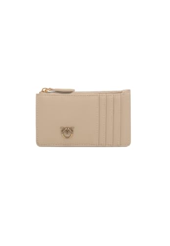 Pinko Airone Cardholder Vitello Seta Beige C50Q Beige Grigio 14X8X1