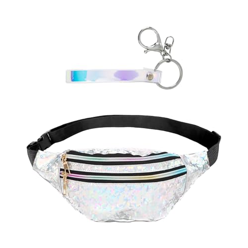 1 Marsupio Lucido E 1 Portachiavi, Marsupio Sportivo, Marsupio Impermeabile, Marsupio Alla Moda, Borsa A Tracolla Da Donna