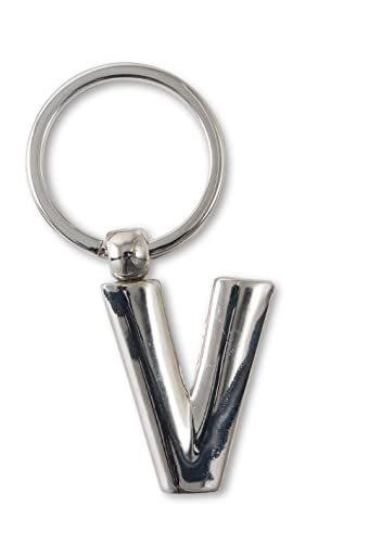 If Portachiavi In Metallo Con Lettere Dell'Alfabeto A V, 7 Cm, Argento, Argento, 7 Cm, Classico