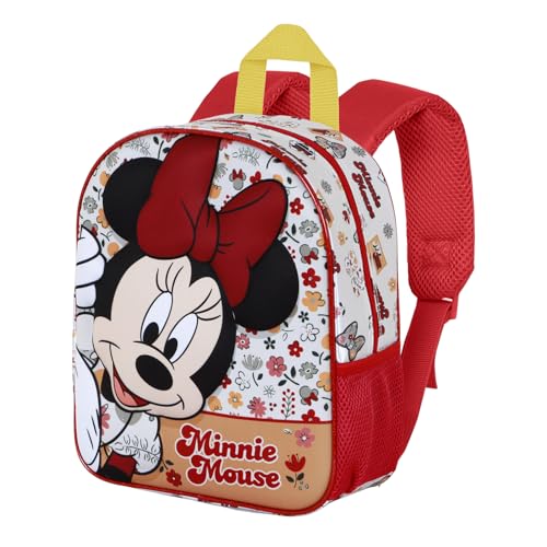 Disney Minni Mouse Flowered-Zainetto 3D Elite, Rosso, 25 X 30 Cm, Capacità 7 L