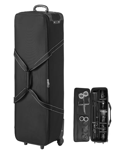 Vevor Trolley Per Attrezzatura Da Studio 118 X 37 X 30 Cm Borsa Per Fotocamera Con Rotelle, Borsa Per Trasporto Con Ruote Cinghie Scomparto Imbottito
