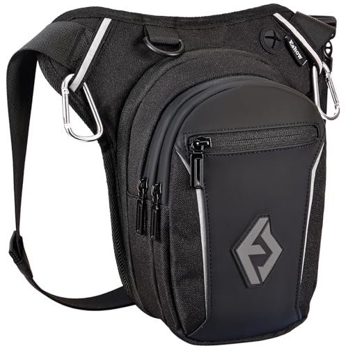 Eshow Marsupio Da Gamba Moto, Borsa Cosciale Espandibile Con Striscia Riflettente E Cintura Regolabile Per Uomo Donna, Borsello Sportivo Con Multitach