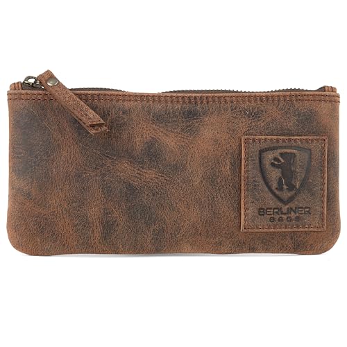 Berliner Bags Vintage Astuccio Penne, Portapenne Astuccio In Vera Pelle, Astuccetto Piccolo, Per Matite E Accessori - Marrone