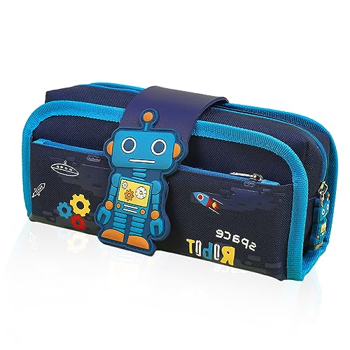 Kapokr 1 Astuccio Portapenne Per Ragazzi, Astuccio Per Adolescenti, Scuola, Grande Capacità, Rimovibile, Per Scuola, Ufficio, Adolescenti (Blu Scuro),