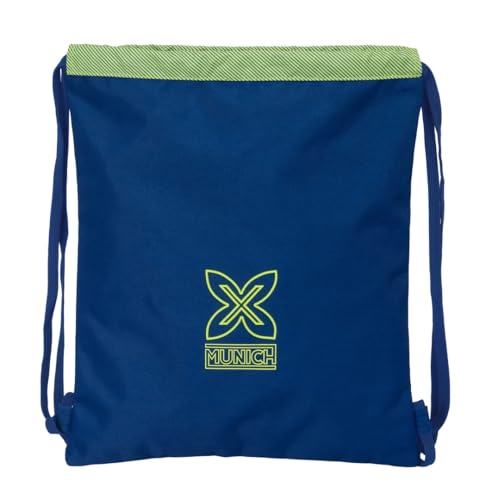 Safta Munich North - Zaino A Sacco Piatto, Grande, Ideale Per Bambini Di Diverse Età, Comodo E Versatile, Qualità E Resistenza, 35 X 40 Cm, Blu Navy,