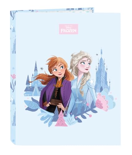 Safta Frozen Ice Magic - Cartellina Con Fogli 4 Anelli, Ideale Per Bambini Di Diverse Età, Comoda E Versatile, Qualità E Resistenza, 26,5 X 33 Cm, Blu