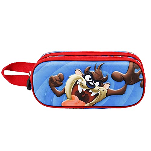 Looney Tunes Taz Tasmanian-Astuccio 3D Doppio, Blu, 22 X 9.5 Cm