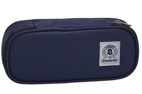 Invicta Portapenne Scuola Round Plu, Benin Blu, Mono Scomparto Con Organizer Interno Ed Elastici Porta Penne, Astuccio Scuola Ragazzi Ragazze - Scuole