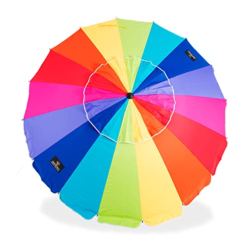 Crevicosta Quality Mark Marcas De Calidad - Ombrellone Da Spiaggia Modello Orgullo 240 Cm Con Spirale E Palo Da Viaggio Totale. 16 Aste. Grande E Acca
